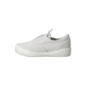 NEW ANDIA FORA women's leather mesh slip on sneaker in white